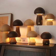 Mushroom LED Night Light glowing on a children’s bedside table