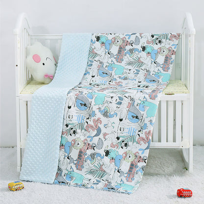 Soft cartoon baby blankets for children in stroller and crib use

