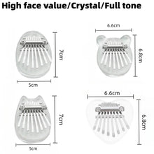 Mini Kalimba with 8 keys in transparent rainbow acrylic heart-shaped body

