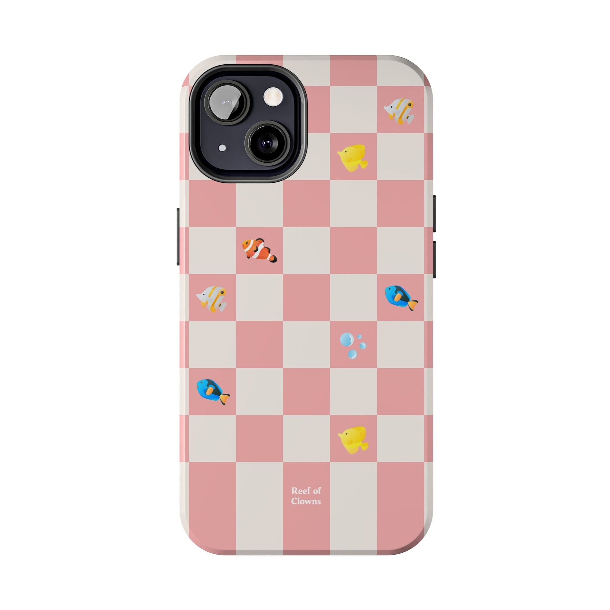 Checkerboard Phone Case in Pinktide Design by Reef of Clowns