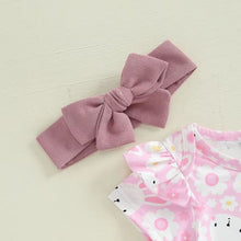 Short sleeve Easter baby outfit set with cute spring design

