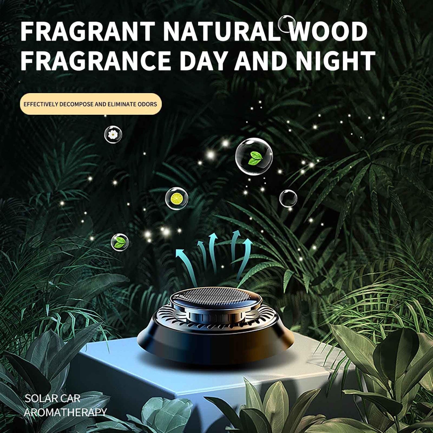 Flag Village Auto Tools Car Air Freshener, Solar Rotating Car Essential Oil Diffuser, Car Interior Decor Accessories, Odor Eliminator For Car Office Home Car Aromatherapy Car Essential Oil Diffuser Auto Diffuser