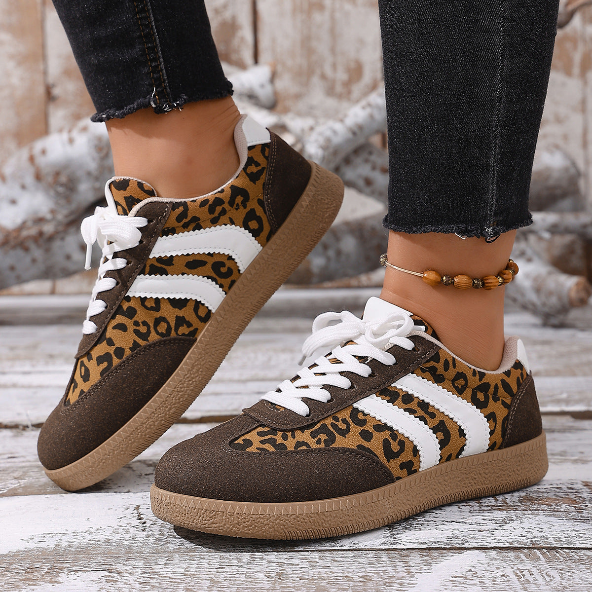 Large Size Color Blocked Round Toe Women's Shoes