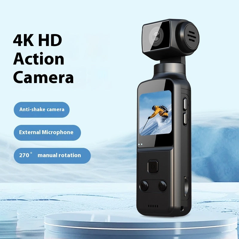 4K HD anti-shake pocket mini sports camera with compact design