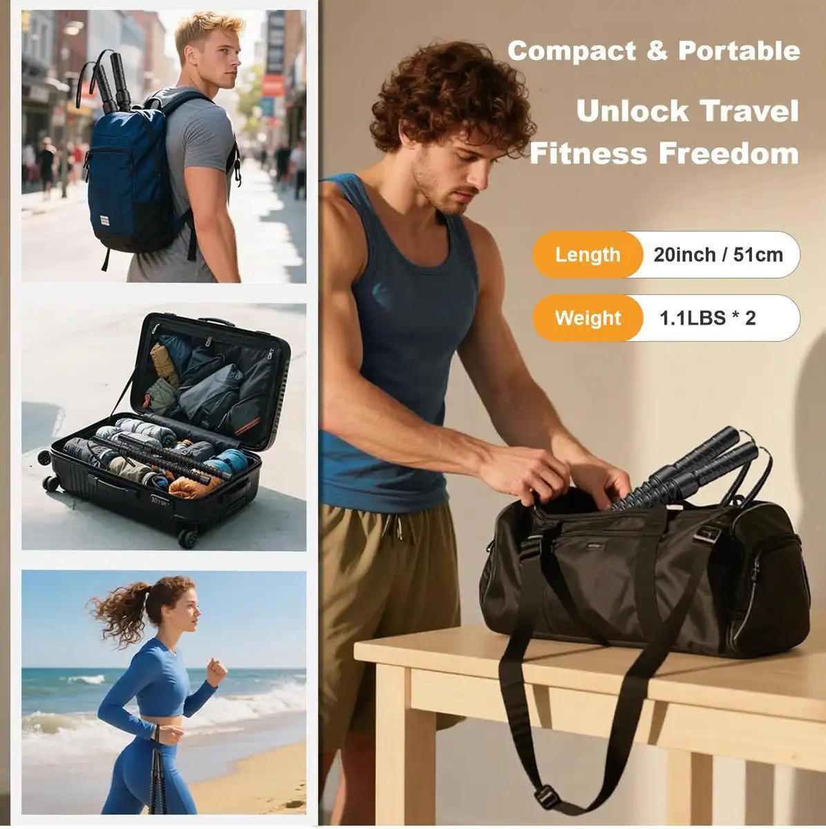 Upgraded Spring-coated Cordless Silent Battle Rope, Portable Home Gym Equipment For Both Men And Women, Suitable For Indoor And Outdoor Workouts.