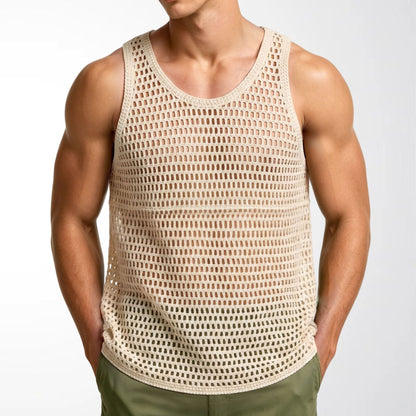 Fitness All-Match Mesh Sleeveless Top Men's Clothing