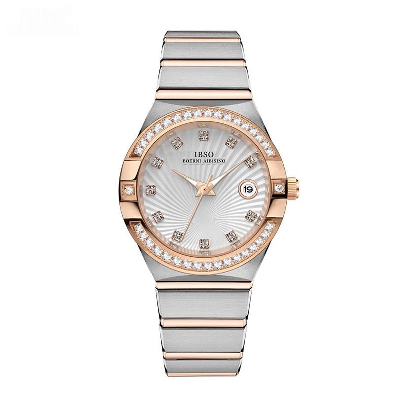 Women's diamond calendar quartz watch elegant luxury fashion