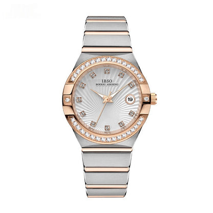 Women's diamond calendar quartz watch elegant luxury fashion
