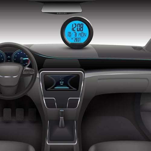 Car digital dashboard clock with solar power and temperature display – perfect accessory for Butterfly Diamond Art 10x10 Full Drill crafters on the go