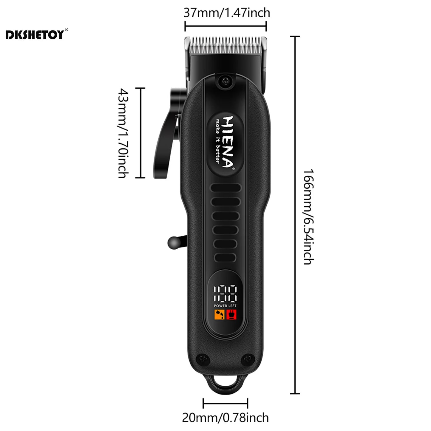 Professional barber clippers with digital display for haircut and beard
