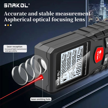 Snakol Laser Distance Meter with 50m to 120m Range, Digital Tape Measure and High Precision Professional Rangefinder Tool
