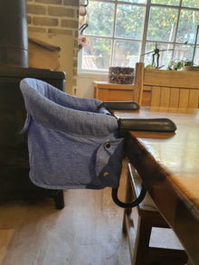 Portable baby high chair with safety belt for secure dining anywhere

