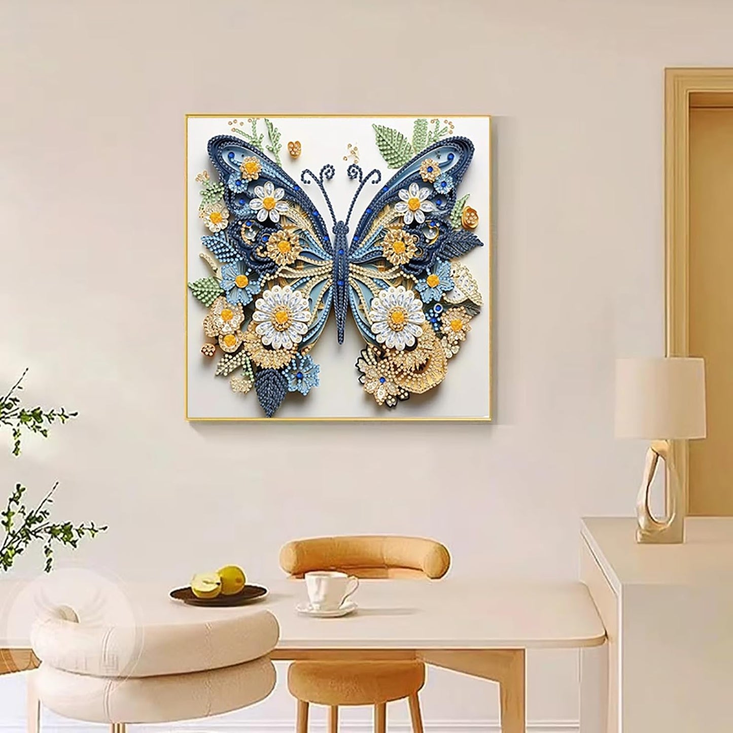 Butterfly Diamond Art 10x10 Full Drill Kit for Adults - Framed Mosaic Art with Irregular Diamonds (DIY Wall Decor)