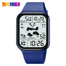Square waterproof LED digital watch with large display for students


