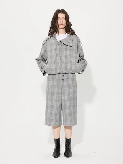 Houndstooth Jacket and Cropped Pants Set