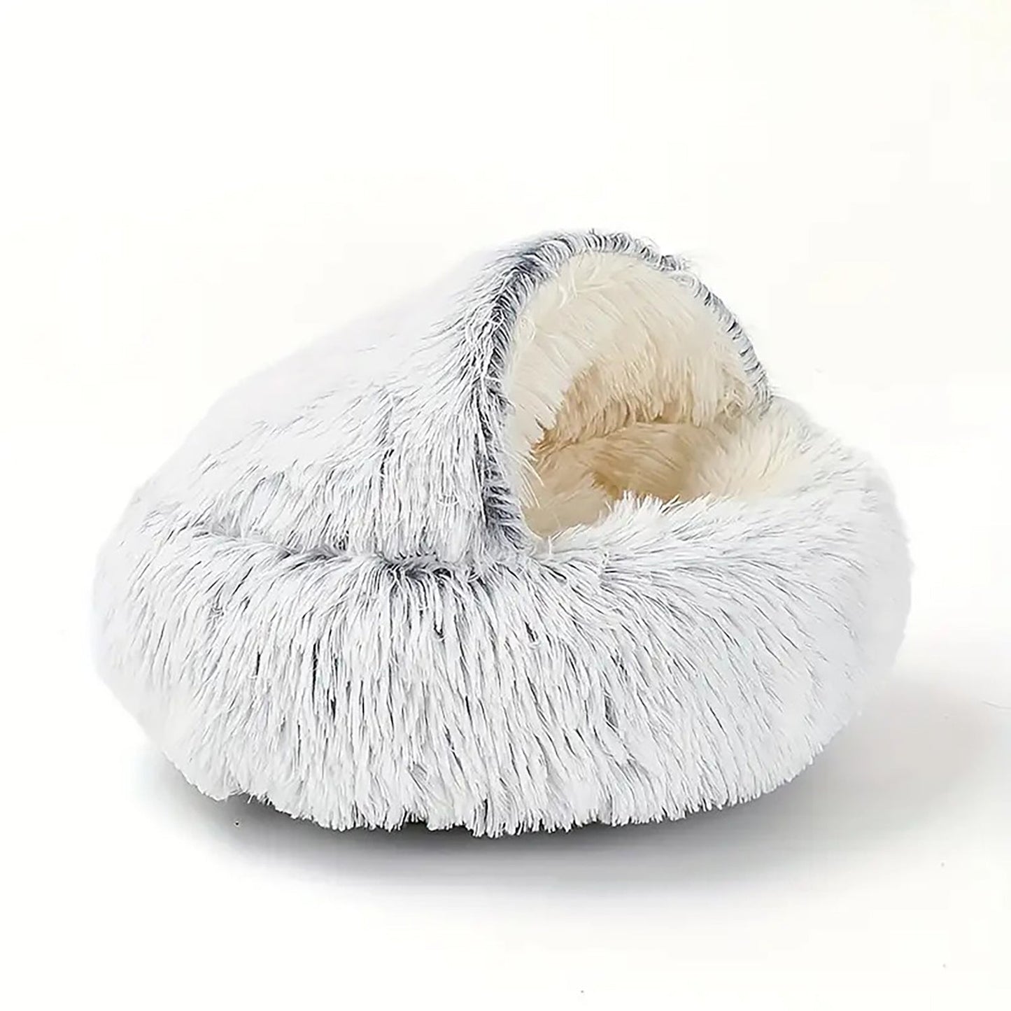 Luxurious Half-Covered Donut Pet Bed – Cozy Comfort for Your Furry Friend