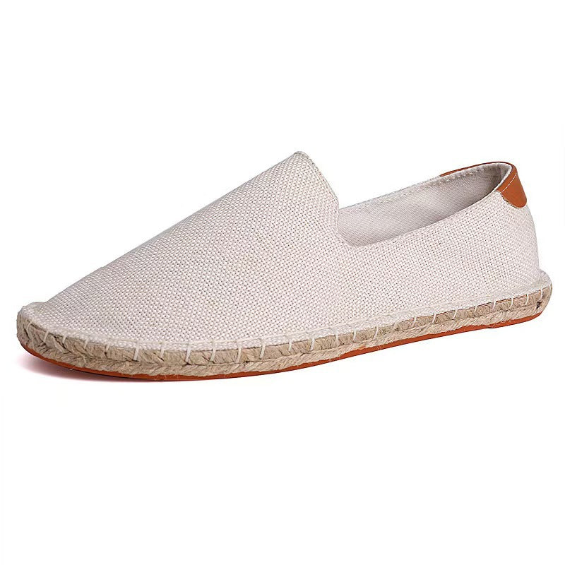 Wear-resistant Canvas Mens Shoes Breathable Slip-on Loafers