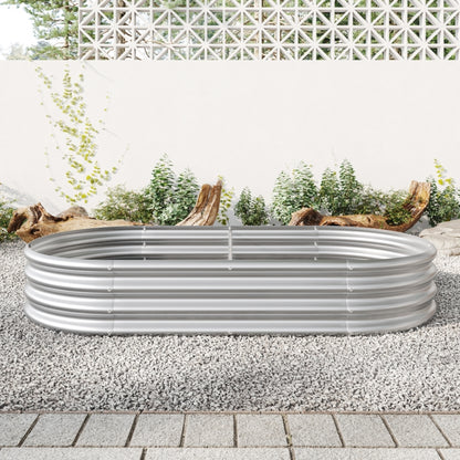Oval Large Metal Raised Garden Bed For Plants, Vegetables, Flowers