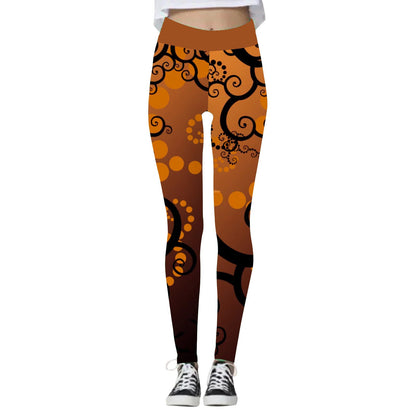 Women's Halloween High Waist Yoga Leggings, Halloween yoga pants, yoga pants, Scary leggings