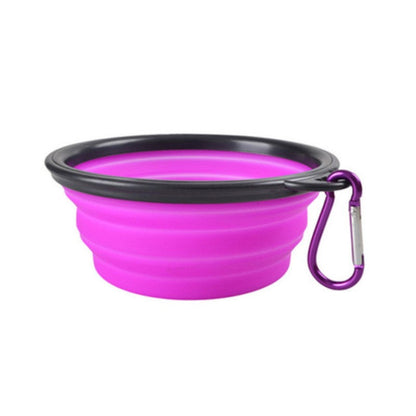 Pet Silicone Dog Food Water Bowl Travel Portable Folding  Supplies