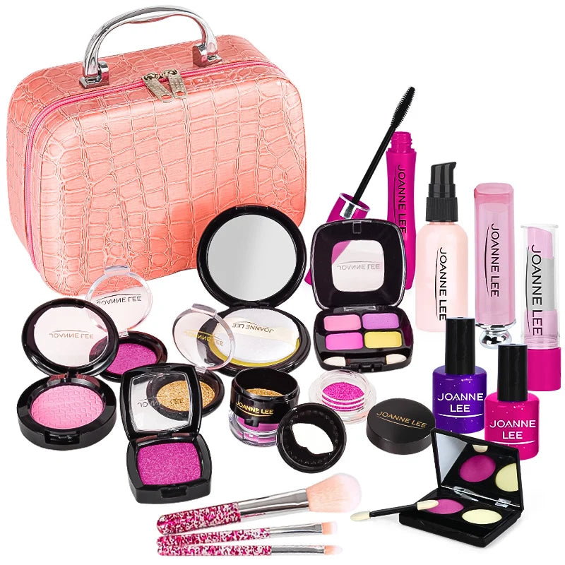 Colorful kids makeup toy set for girls with pretend play cosmetic tools

