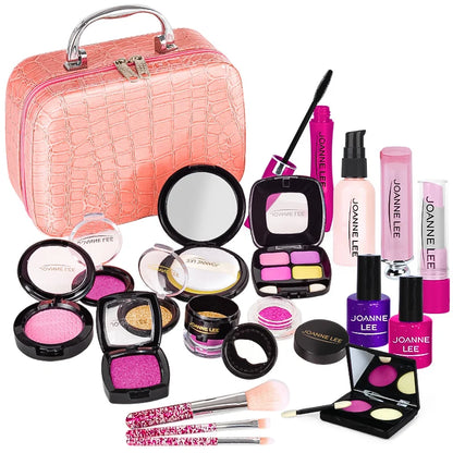 Colorful kids makeup toy set for girls with pretend play cosmetic tools


