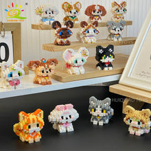 Mini pet building blocks set for creating dog and cat toys with micro bricks

