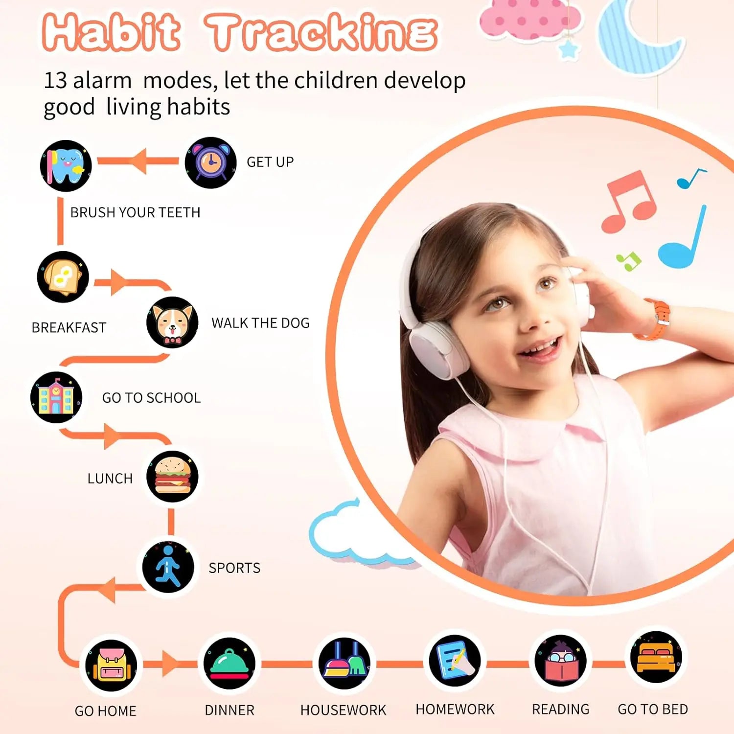 Kids smart watch for games with music, camera, and learning tools

