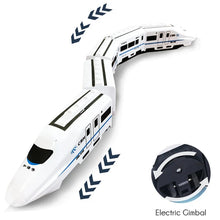 Electric train toy for kids with DIY track, lights, and sound effects

