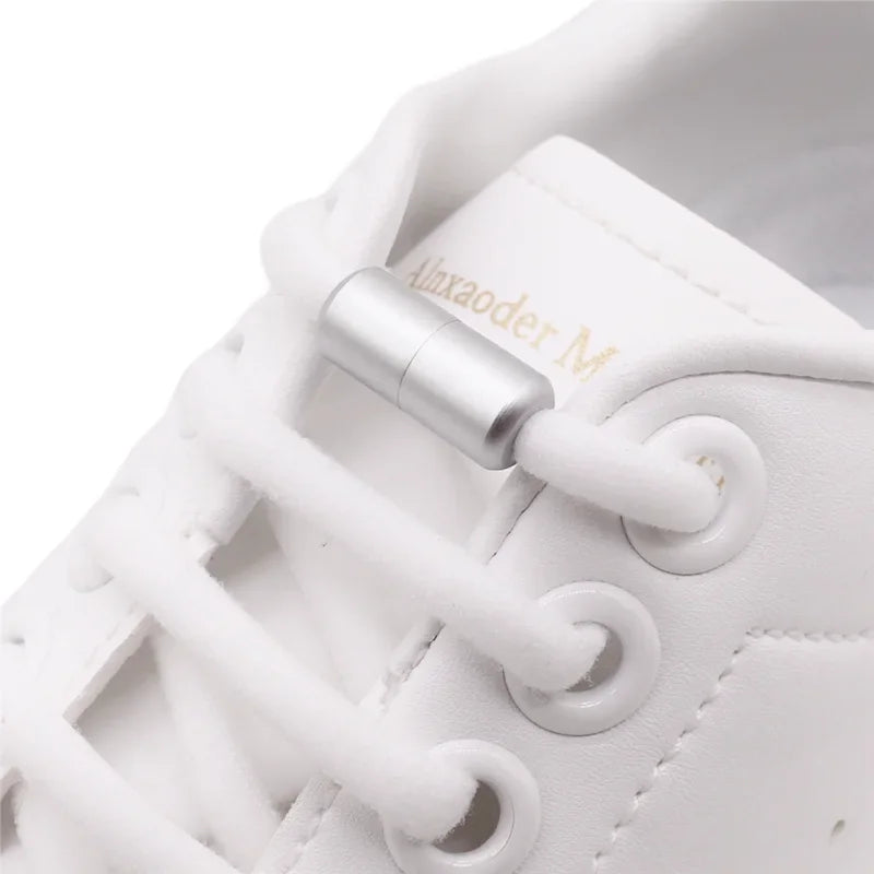 Elastic Lazy Shoelaces in black for sneakers and flats with secure lock system