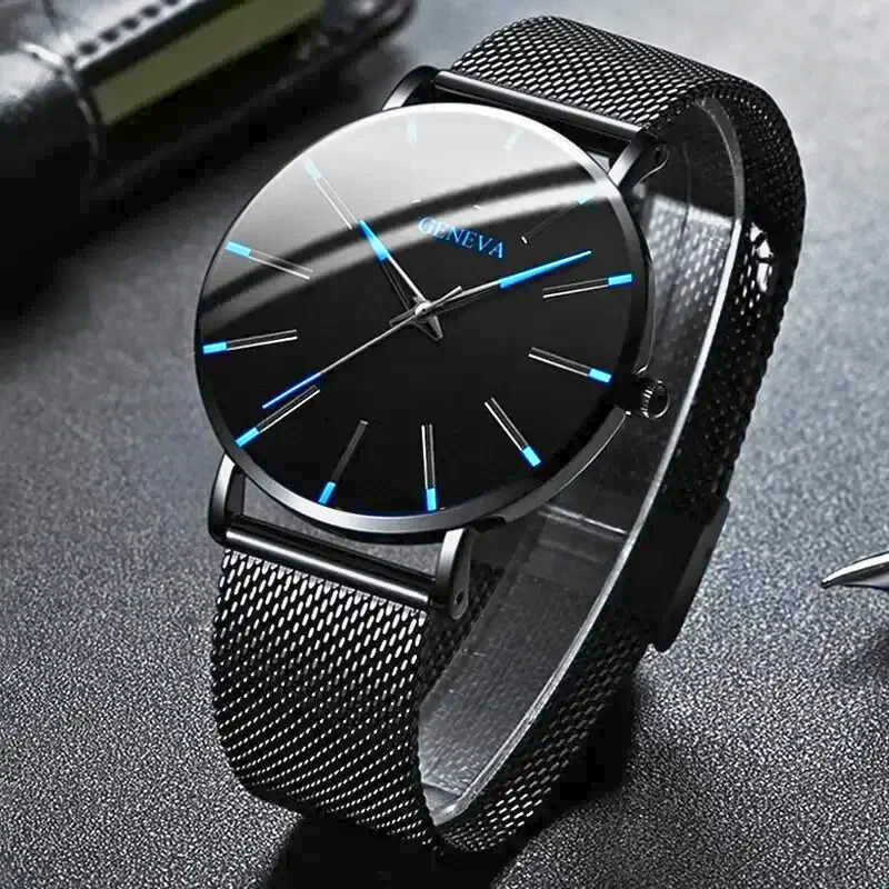 Geneva minimalist watch with slim strap and clean dial for men and women

