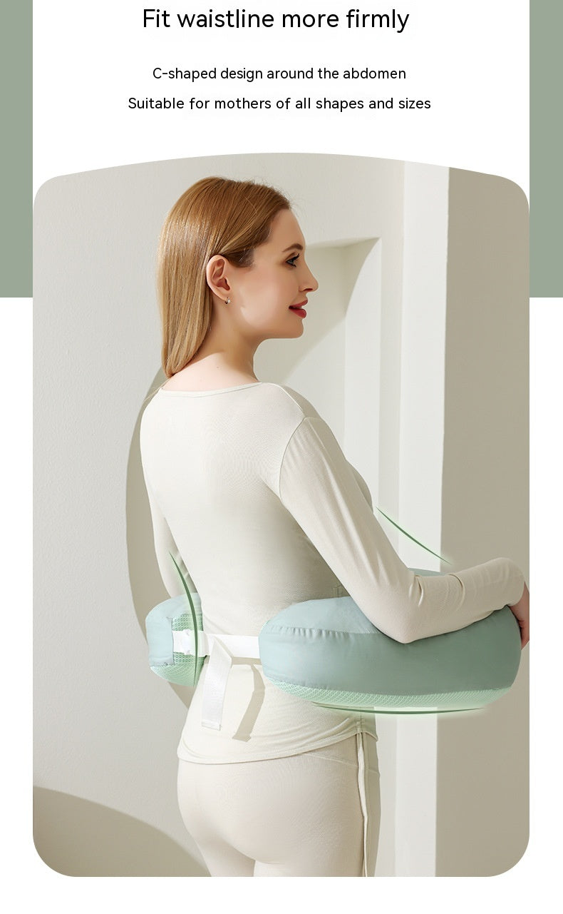 Nursing pillow for breastfeeding with waist support and ergonomic design


