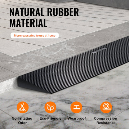 Cuttable Rubber Threshold Ramp 1.2 Rise Non Slip Wheelchair Ramp
