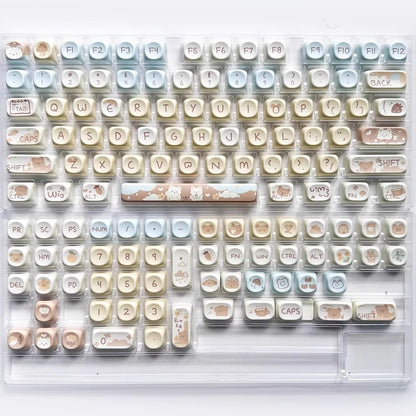 Milk Tea Little Bear Mechanical Keyboard Keycaps