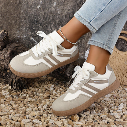 Large Size Color Blocked Round Toe Women's Shoes