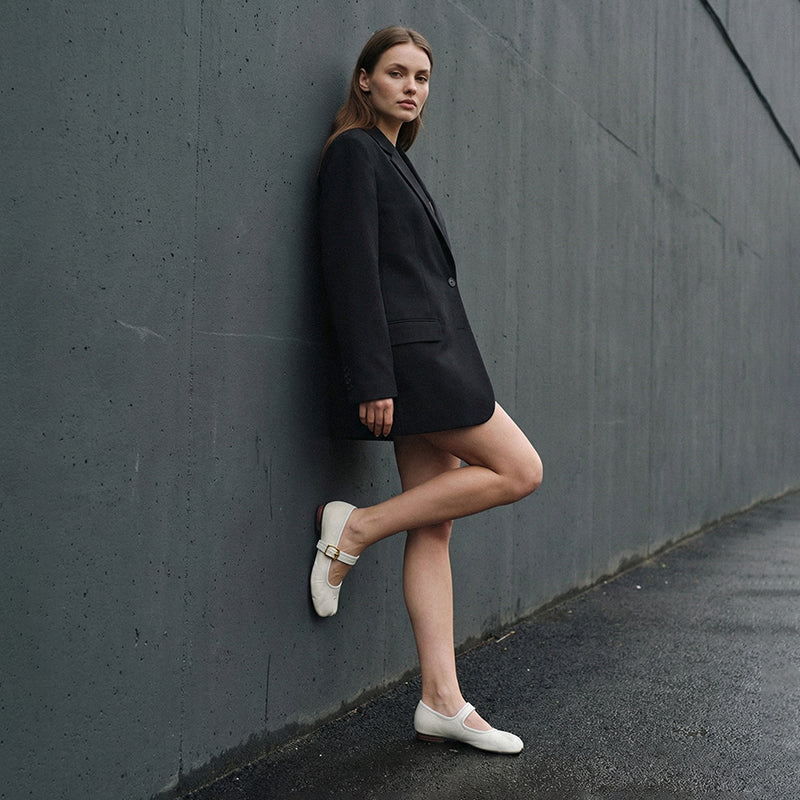 Women's Premium Washed Full Grain Leather Split-Toe Tabi Mary Jane Flats, All Leather Lined Shoes