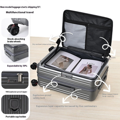 Three-piece Side Opening Expandable Large Capacity Suitcase