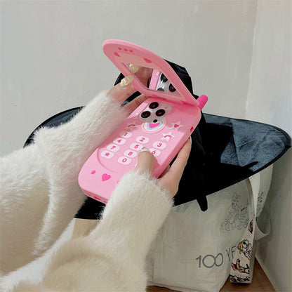 Pink Flip Mirror Case