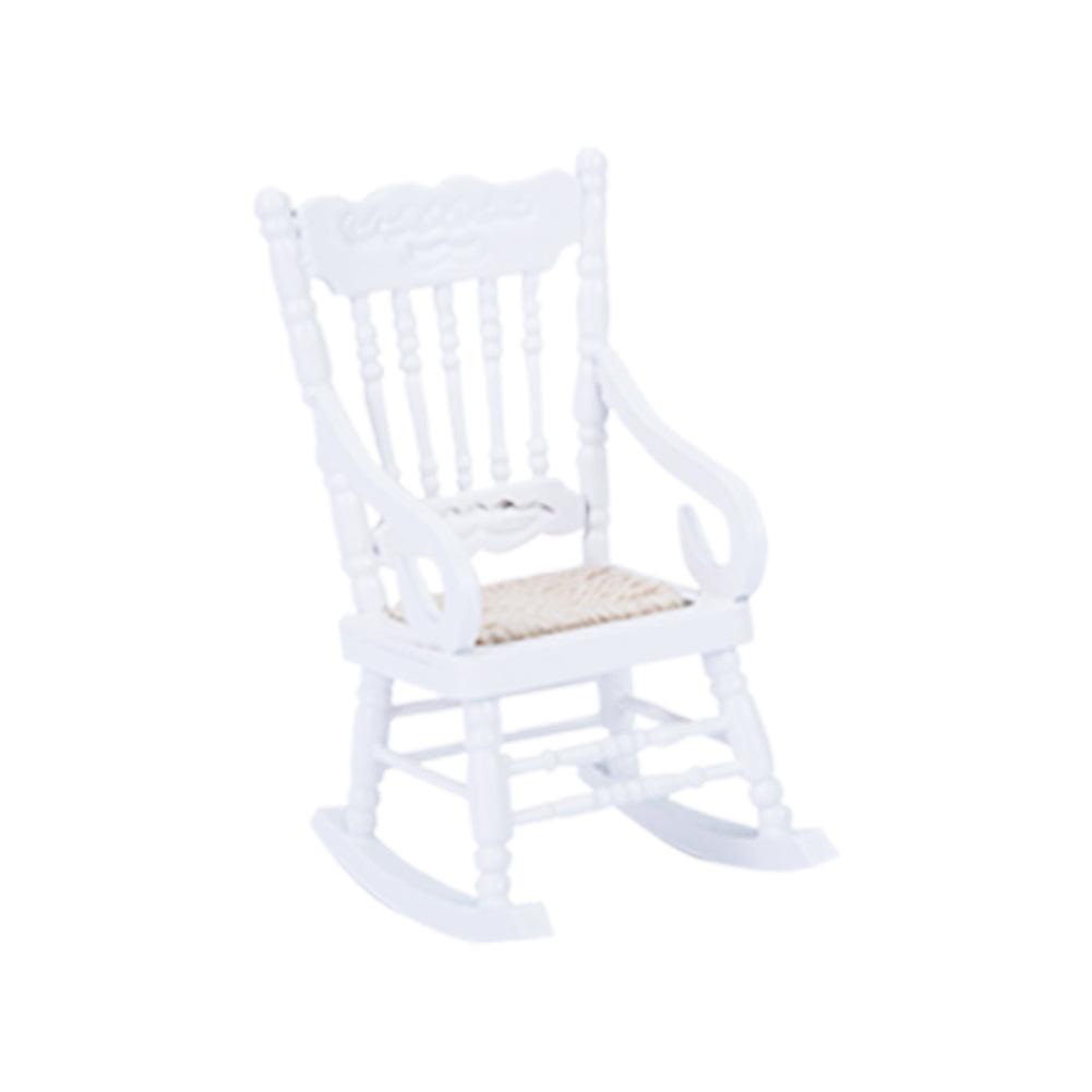 1:12 6pcs Mini Wooden White Bedroom Furniture Set for Dollhouse
