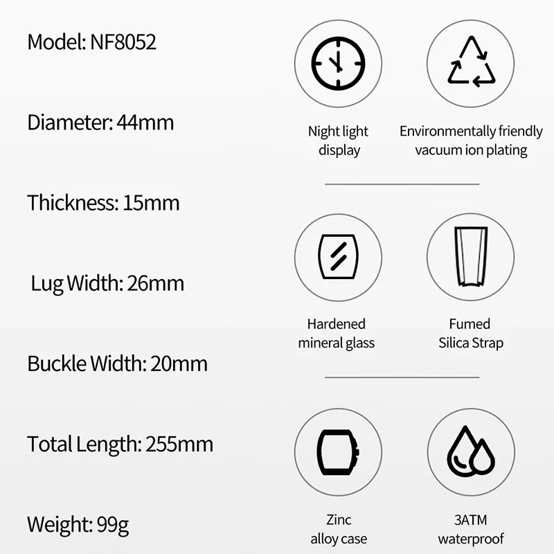 Naviforce men’s quartz watch with calendar and sport design for everyday use

