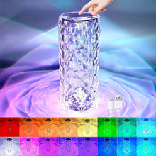 16-Color LED Crystal Rose Touch Lamp