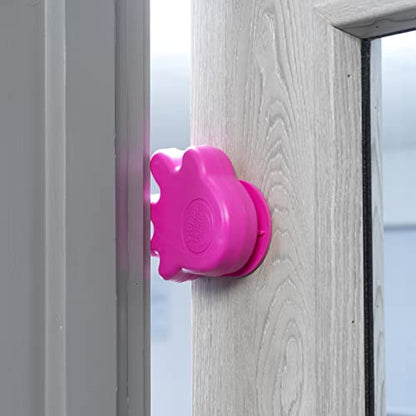 Happy Hands anti-slam child door stoppers in pink, 2-pack, designed for safety and home decor, inspired by Butterfly Diamond Art 10x10 Full Drill patterns