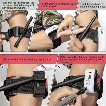 Portable emergency tourniquet for first aid and tactical use

