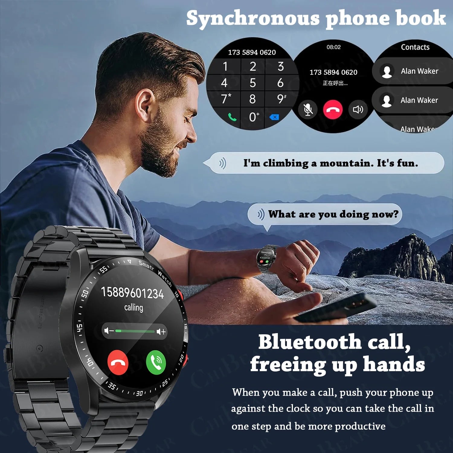Bluetooth Smartwatch with Touchscreen and Call Function for Fitness

