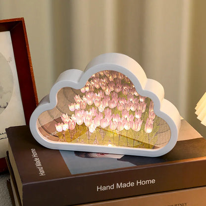 Flambery tulip-shaped decorative wall mirror for home or bedroom décor

