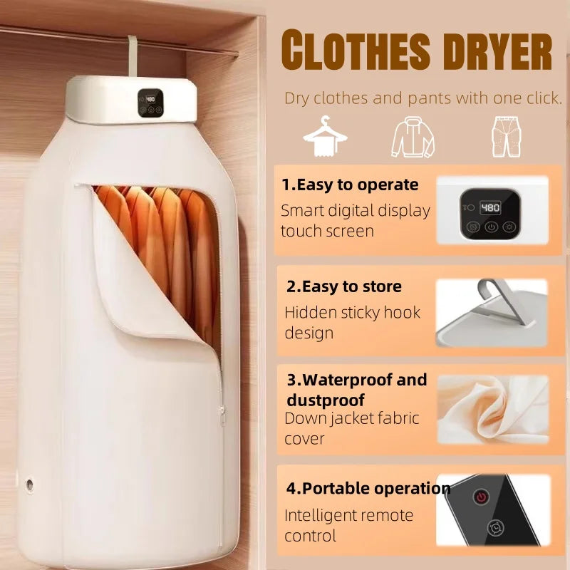 Mini portable electric dryer for travel, RVs and small apartments