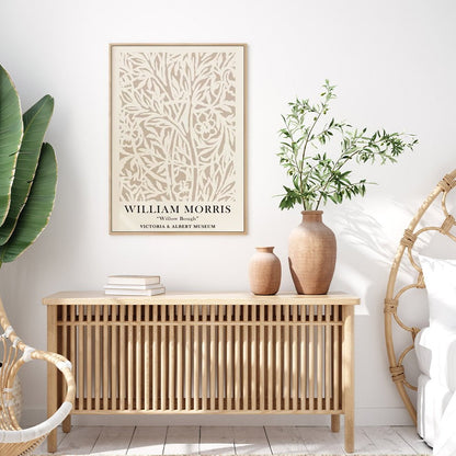 William Morris neutral wall art 100cm x 150cm canvas with wooden frame