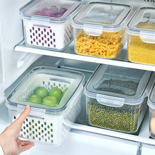 Stackable fridge organizer bins with clear design for kitchen and refrigerator storage

