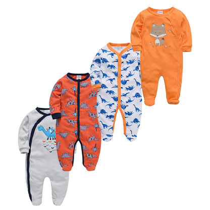 Newborn baby romper set with full sleeves, O-neck, and polka dot design

