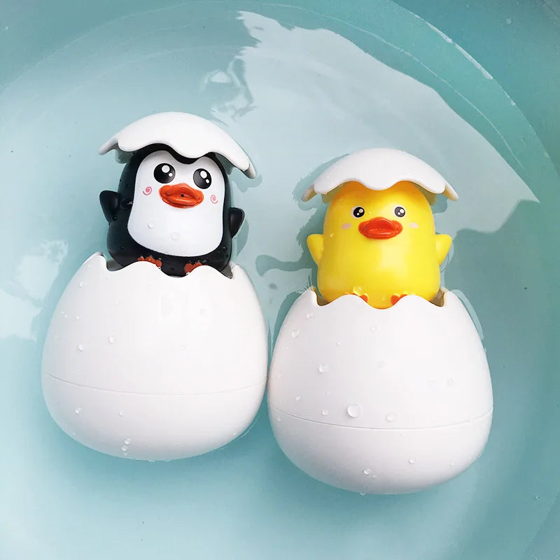 Colorful cute water egg toy for toddlers in bath and pool play

